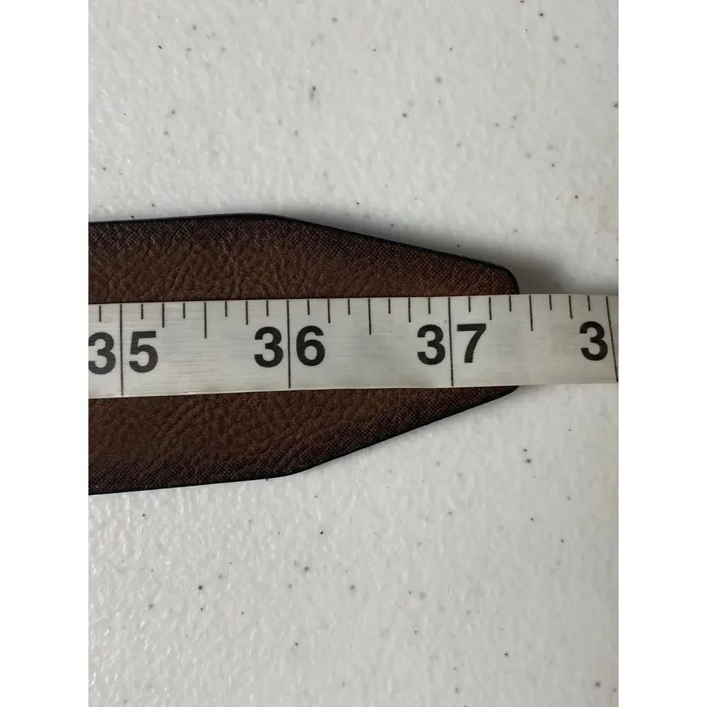 Men's Brown Faux Leather Belt with Square Buckle Size Small New